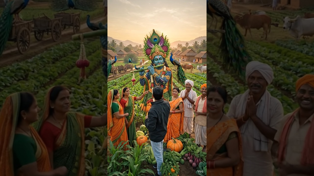 Aaj hum sabhi log milkar sabji se krishna ji bana diye#krishna #krishnabhajan #trending#viralshorts