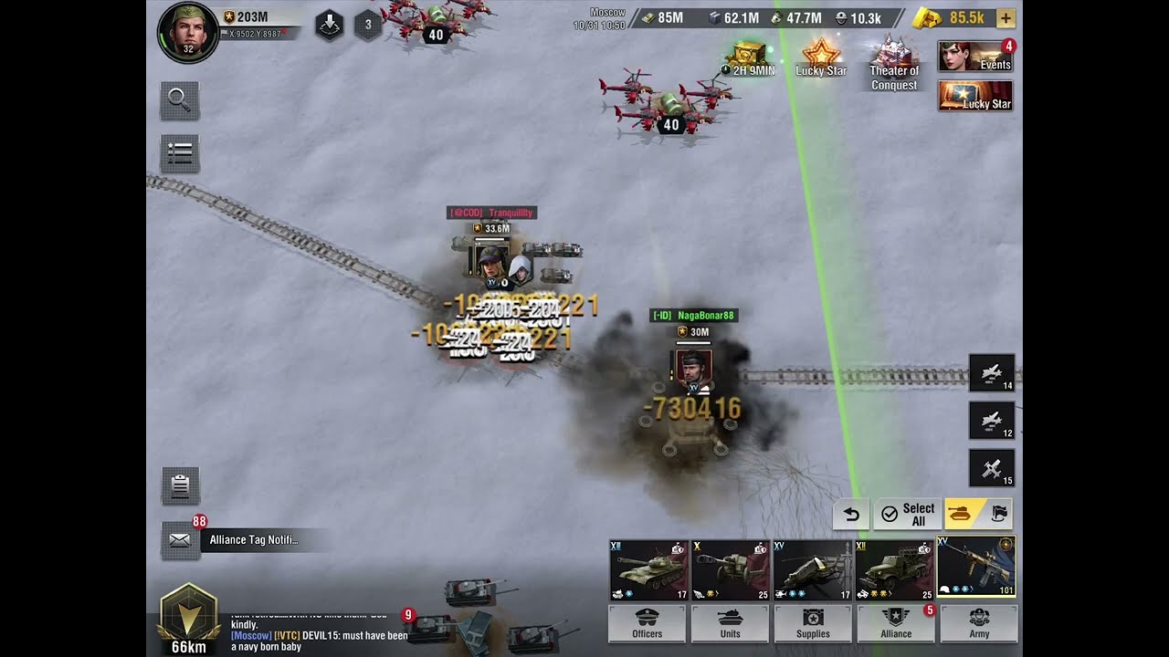 [Warpath] Infantry (with officer skill damage boost) VS Helicopter [1 VS 1 Moscow Warzone]