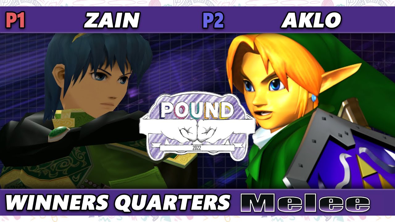 Pound 2022 Winners Quarters - Zain (Marth) Vs. Aklo (Fox, Link) Smash Ultimate Tournament