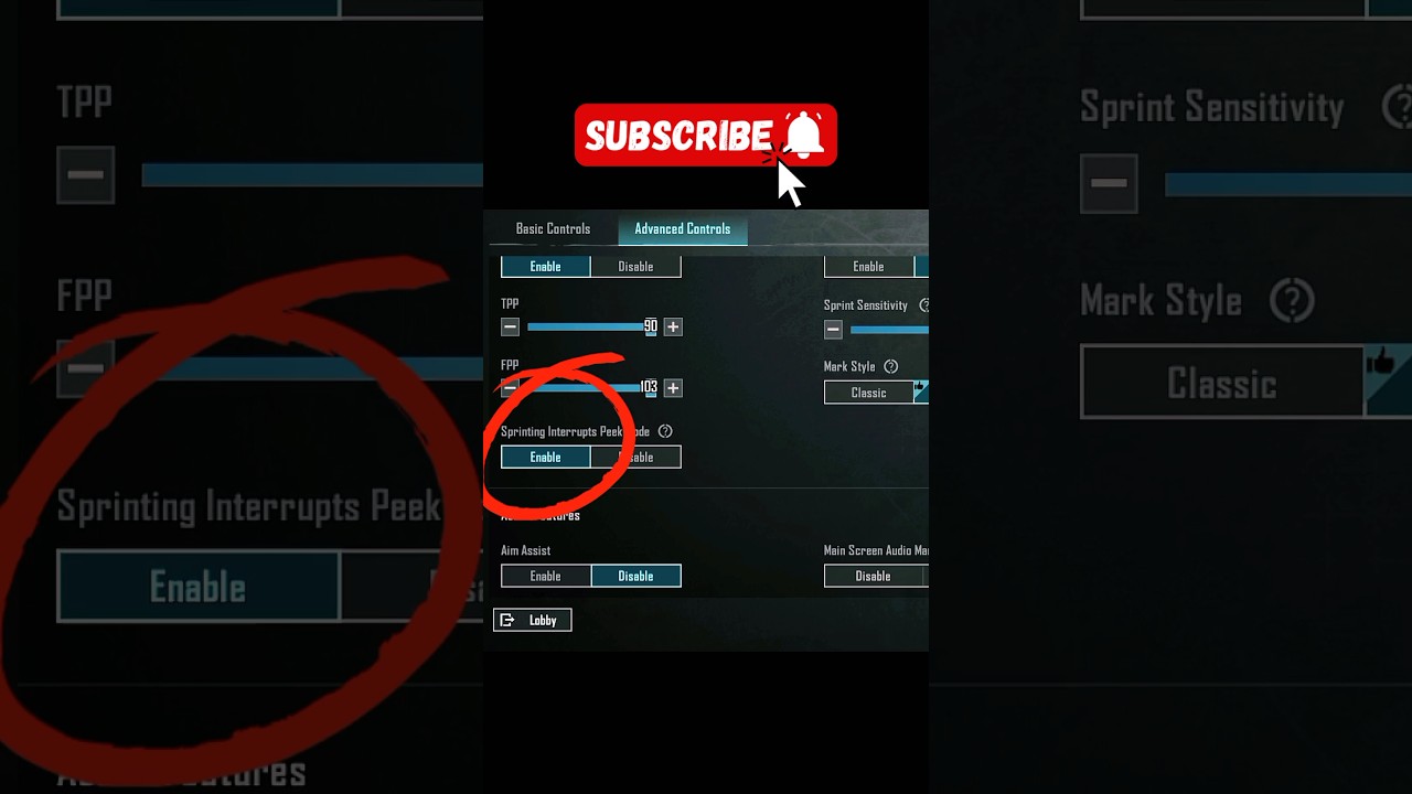 SPRINTING INTERRUPTS PEEK MODE / PUBG NEW ADVANCED CONTROL SETTINGS/ PUBG 3.2 UPDATE NEW SETTING