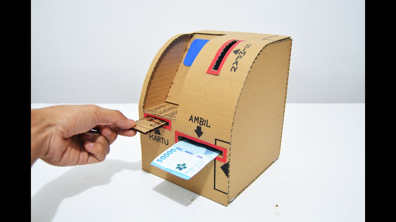 WOW!MESIN ATM MINI BUATAN TANGAN DARI KARDUS - Kalian Wajib Bikin