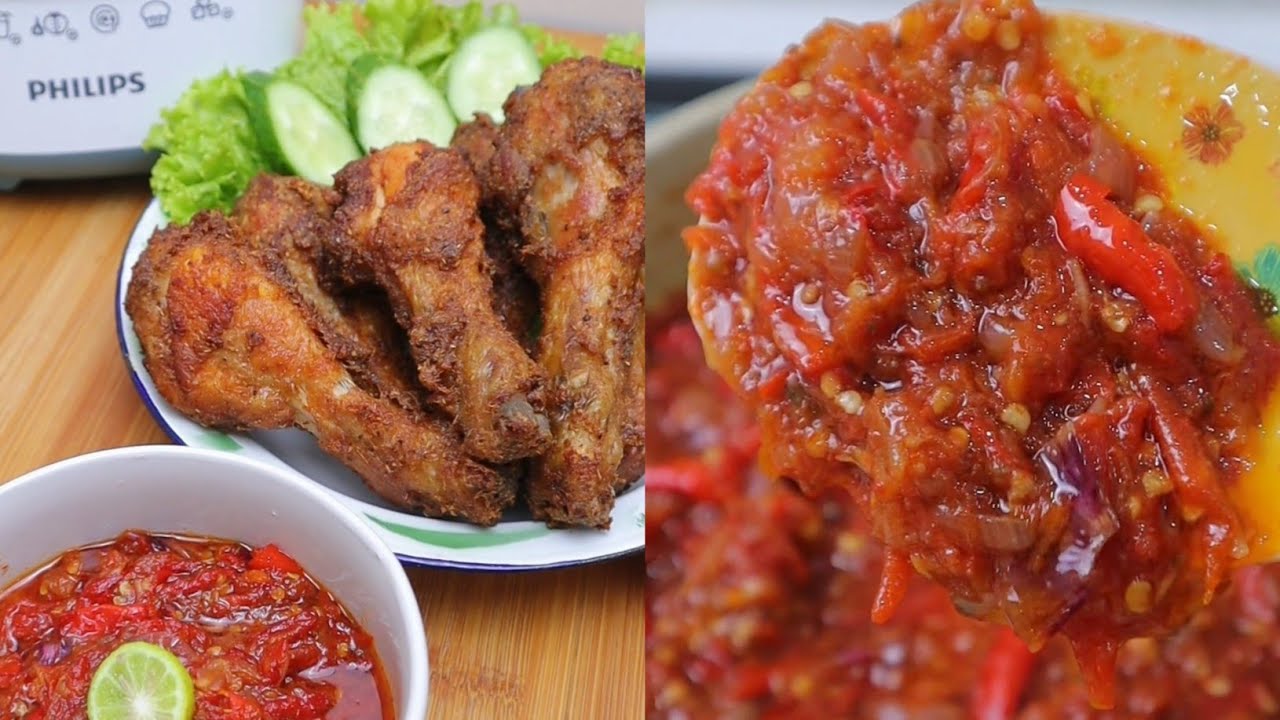 Ter enak !! Ayam Goreng Rempah dengan Sambal Bajak