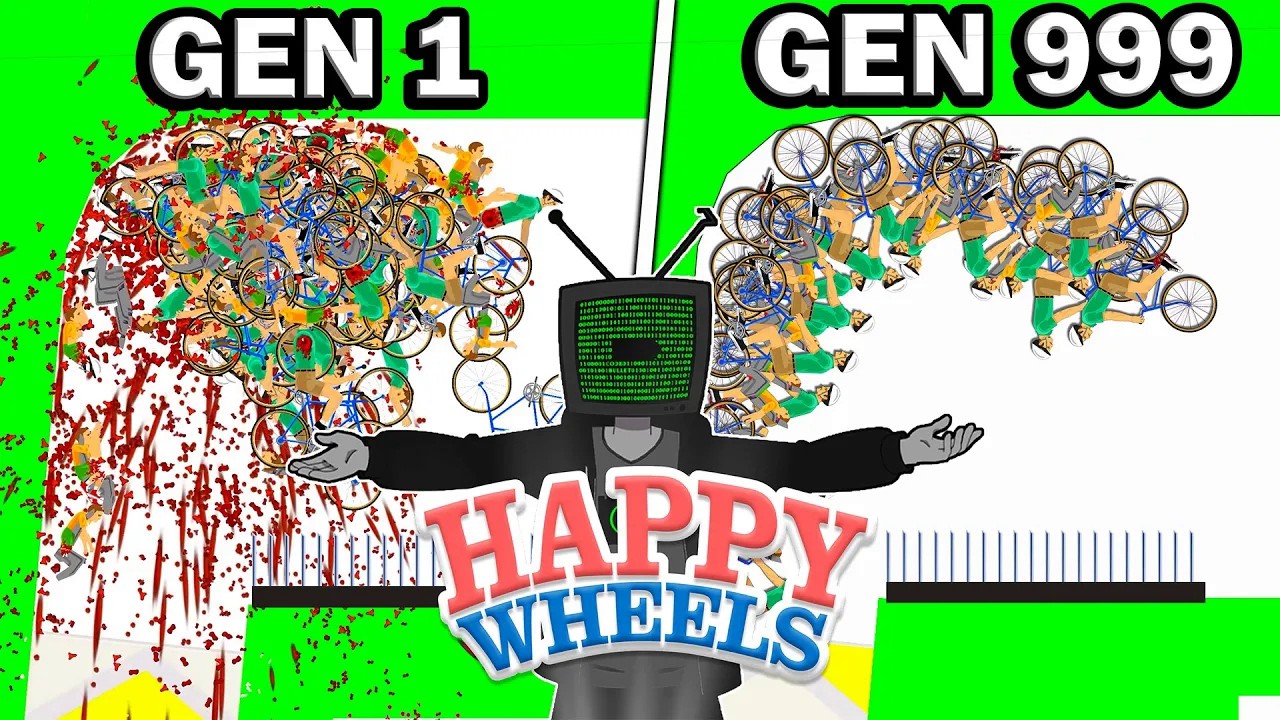ИИ учится играть в Happy Wheels [Code Bullet]