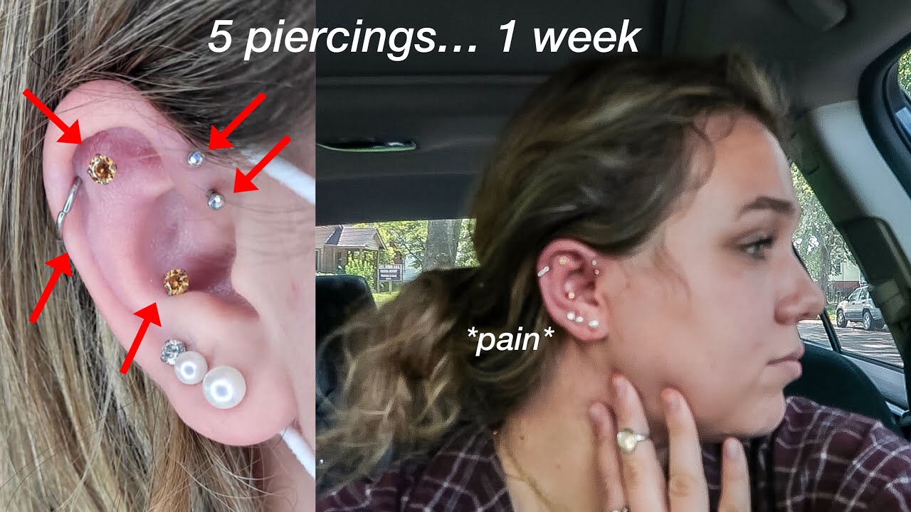 Getting Five Piercings in One Week | Helix, Conch, Forward Helix, Flat & Rook