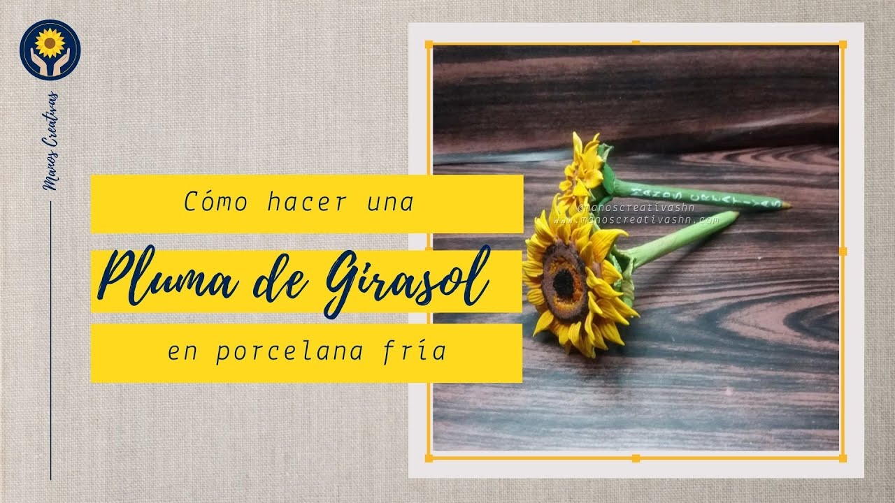 Cómo hacer  una pluma de girasol en porcelana fría | Escuela Manos Creativas