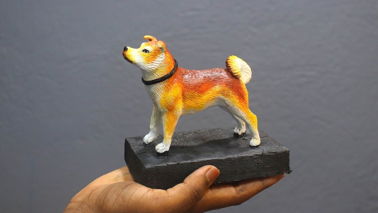 How to make a dog with clay | clay dog making and colouring | clay modelling