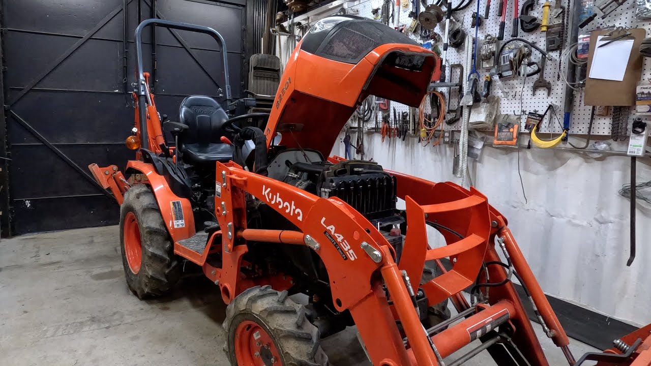 How to change air and oil filter and oil in a kubota b series tractor