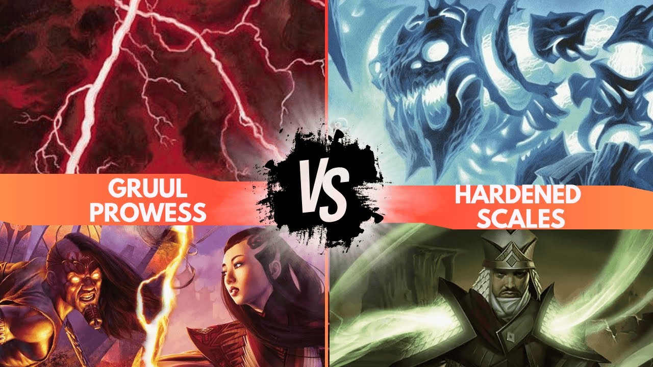 Gruul Hardened Scales vs Gruul Prowess with Bonus Abzan Rhinos