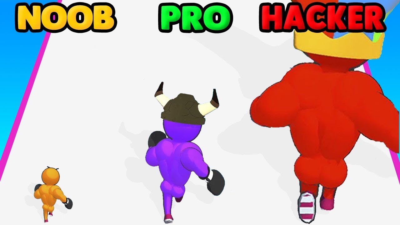 😀😁😂 NOOB vs PRO vs HACKER in Level Up Runner