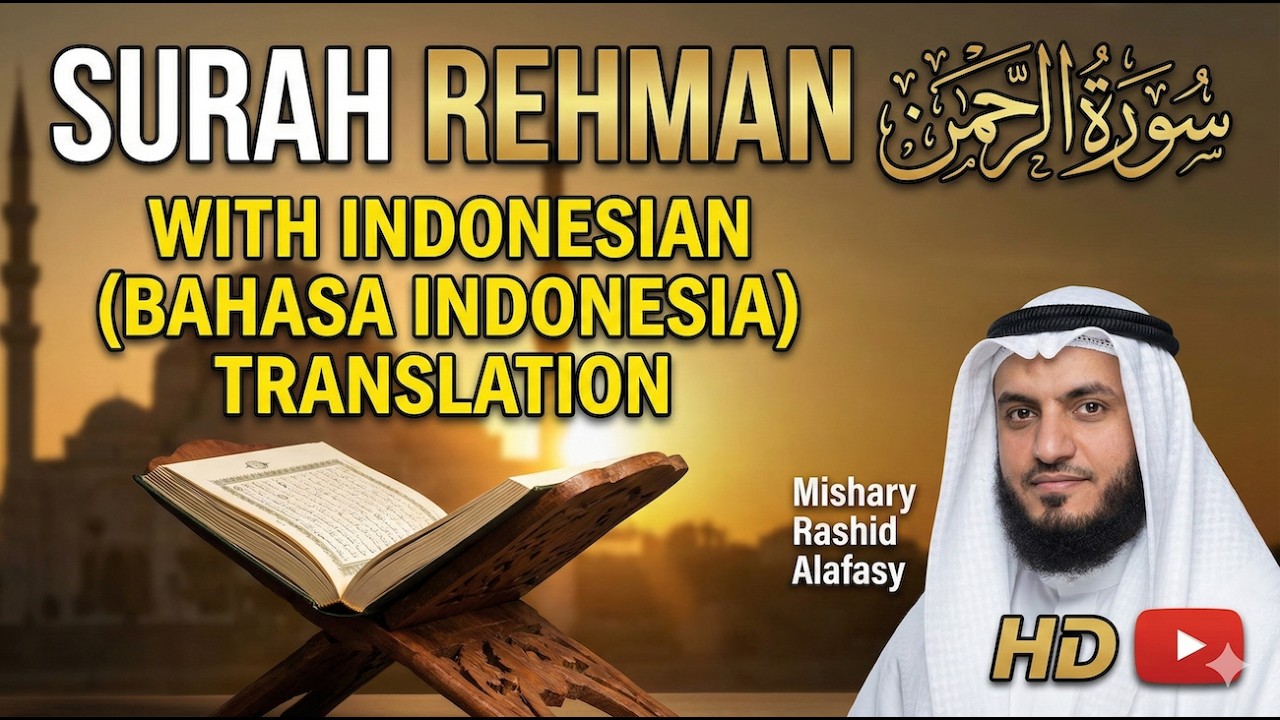 Surah Rehman with Indonesian Bahasa Indonesia Translation - Mishary Rashid Alafasy