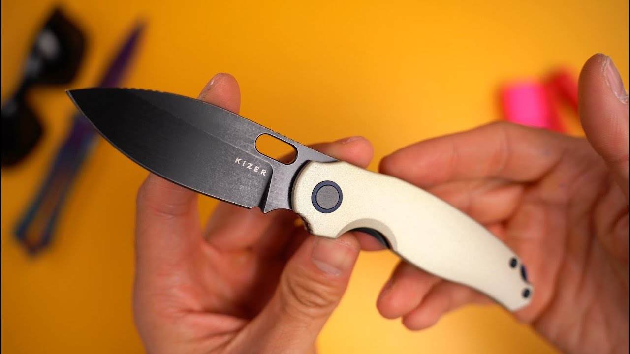 Нож Kizer Seagull blackwash сталь 14C28N рукоять Ivory Aluminium