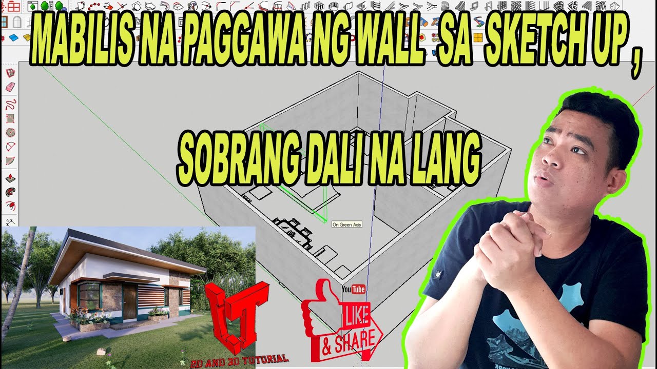 MABILIS NA PAGGAWA NG WALL SA SKETCH UP, SOBRA DALI NA LANG