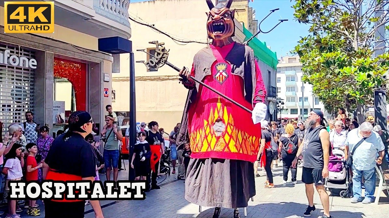Cercavila Gegants - Festa Major del Centre de Hospitalet de Llobregat 2024 Barcelona [4K, 60ftps]