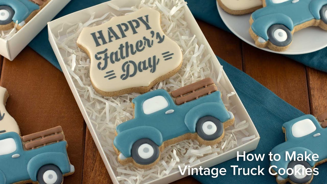 Decorate a Vintage Truck Cookie Set for Father's Day | Cookie Decorating with Royal Icing