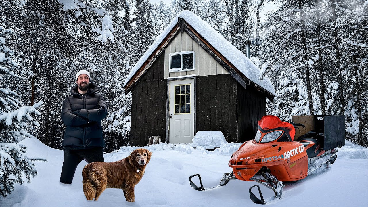 Braving the COLD in a Wilderness Cabin buried in Snow!