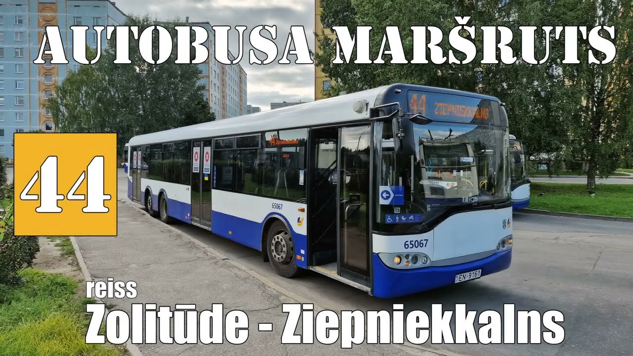 Rīga, Autobusa maršruts №44, Reiss: Zolitūde - Ziepniekkalns. Timelipse 2x