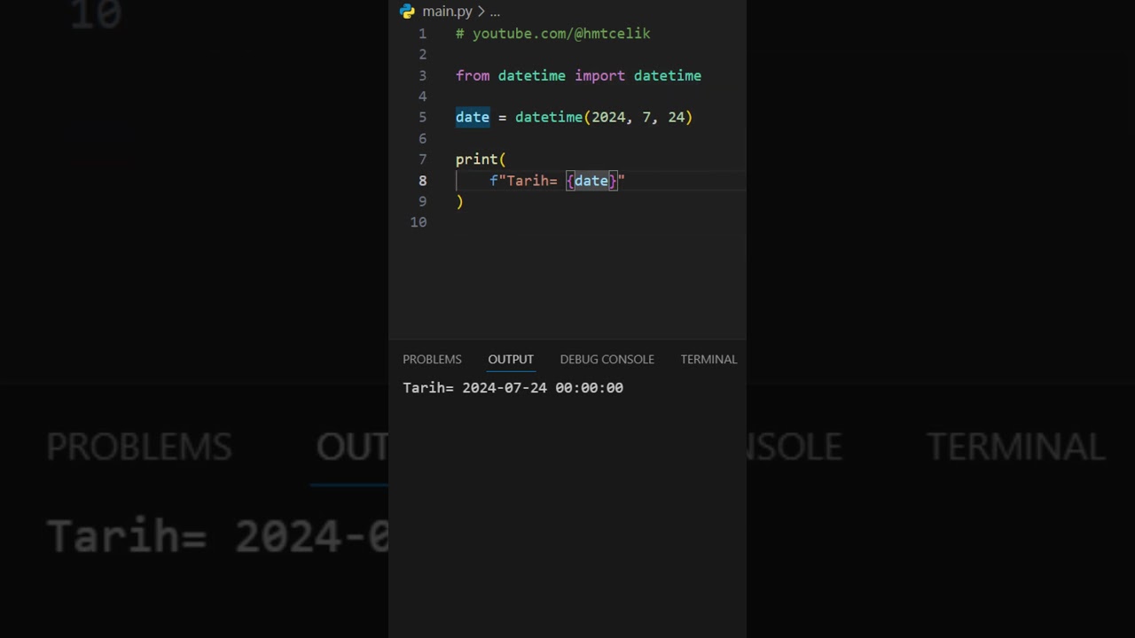 Datetime formatlarken bunu kullan !! #shorts  #programlama #python #yazılım #code #pythondersleri
