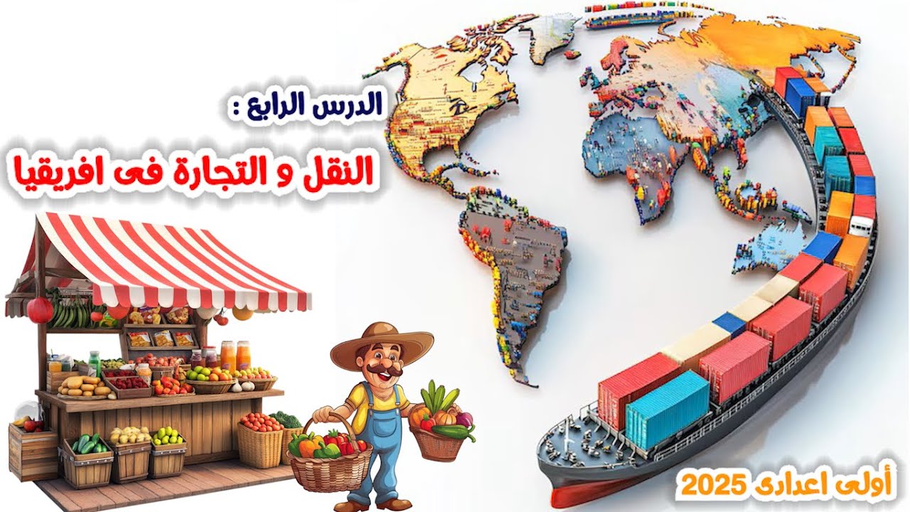 شرح درس النقل والتجارة في افريقيا | الوحدة الثالثة | الصف الاول الاعدادي | الترم الثاني 2025