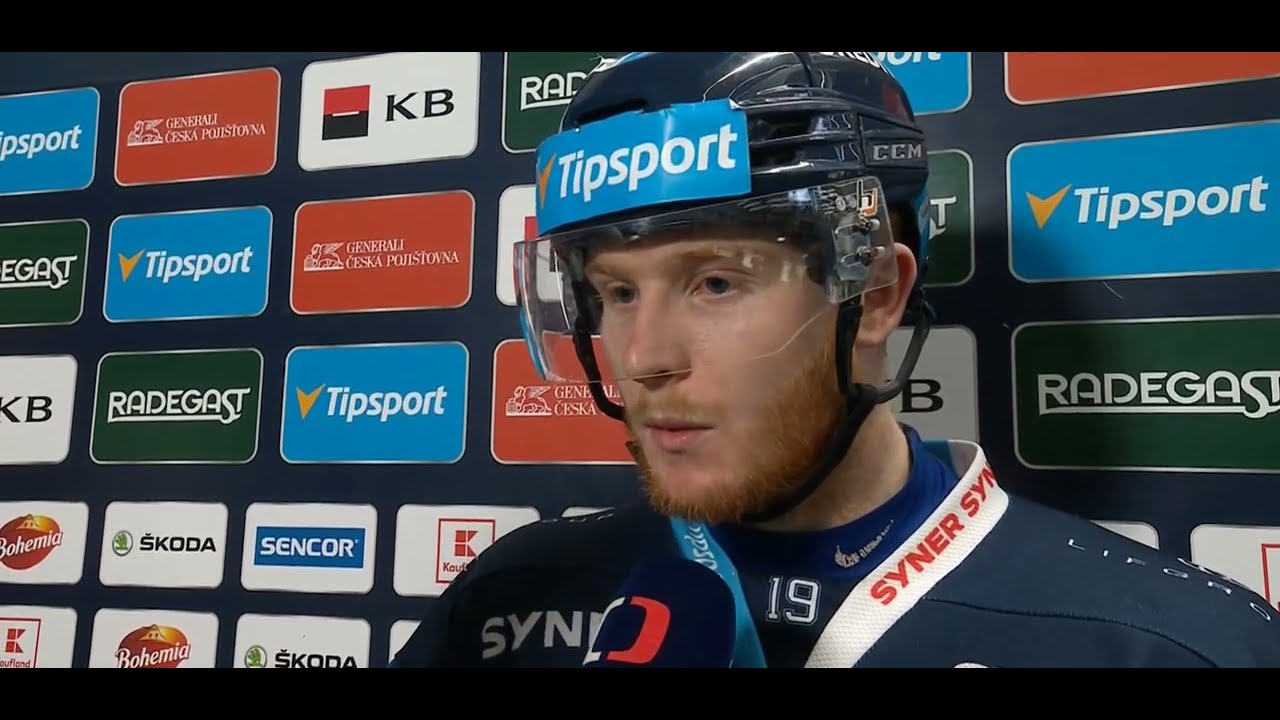 Rozhovor Oscar Flynn po zápase v Plzni (vulgární fanoušek) play-off