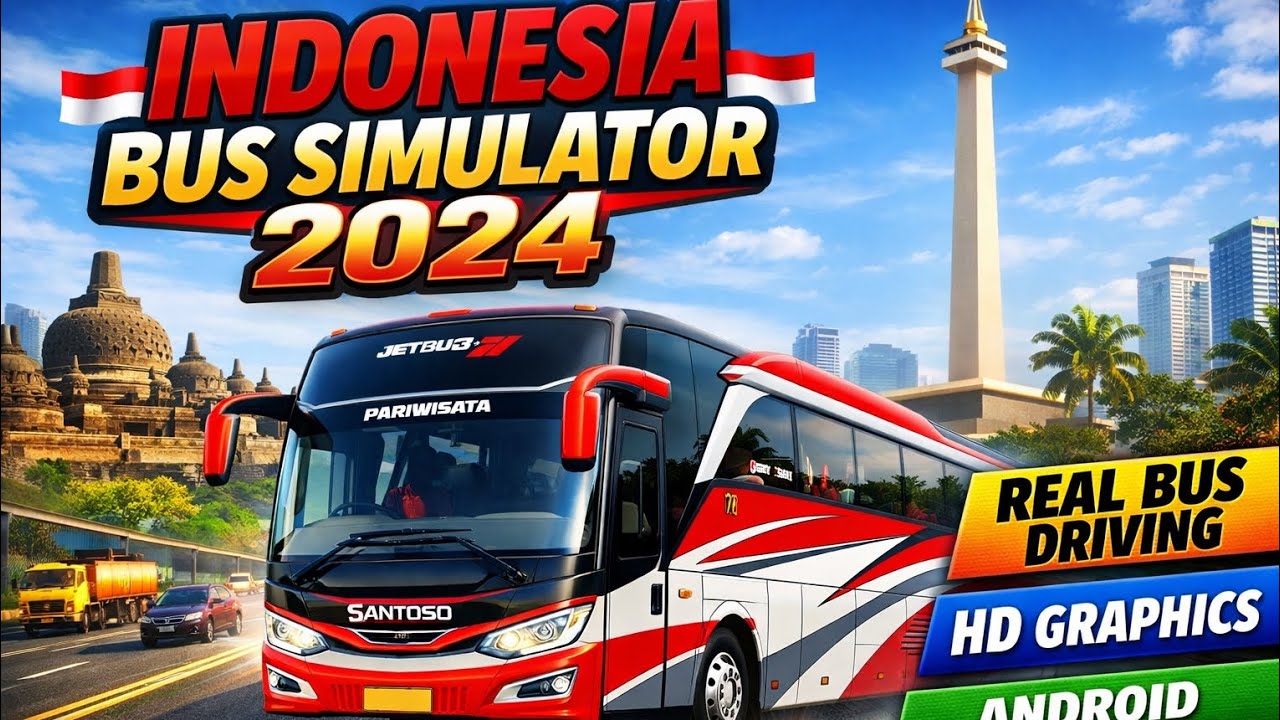 Indonesia Bus Simulator 2024 | Realistic Indonesian Bus Driving Gameplay | Android