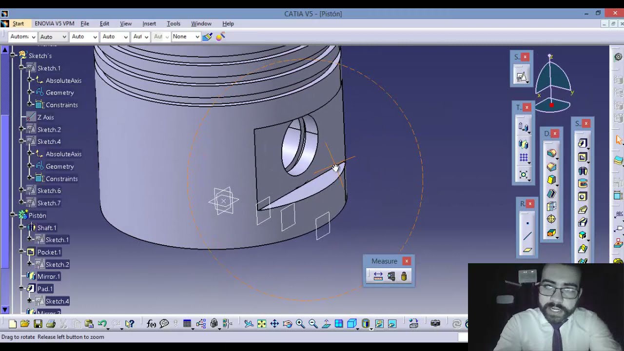TUTORIAL Aprende a diseñar un pistón usando CATIA V5 [módulo de PART DESIGN]