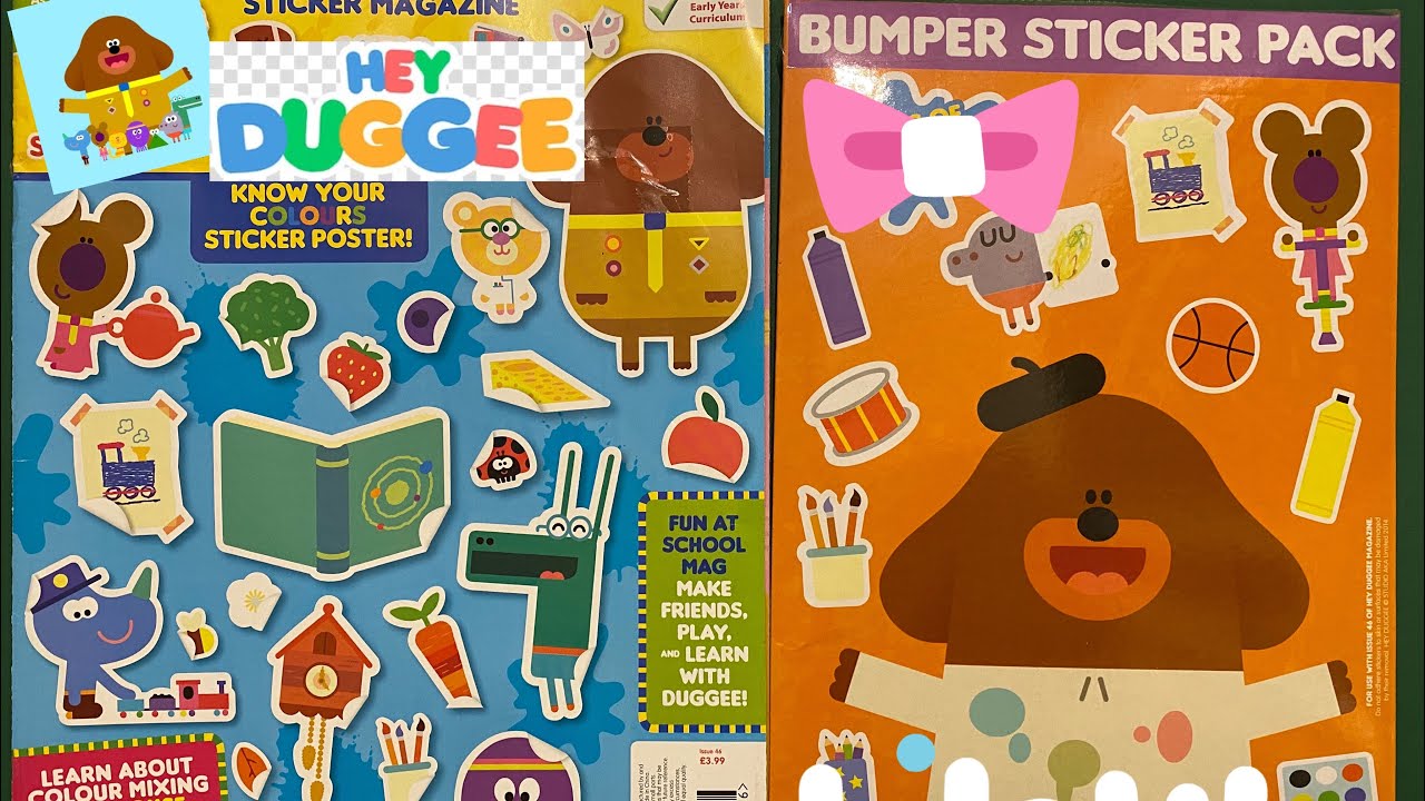 HEY DUGGEE MAGAZINE (BUMPER STICKER PACK) 👍😍🤩🤩🎉🎊
