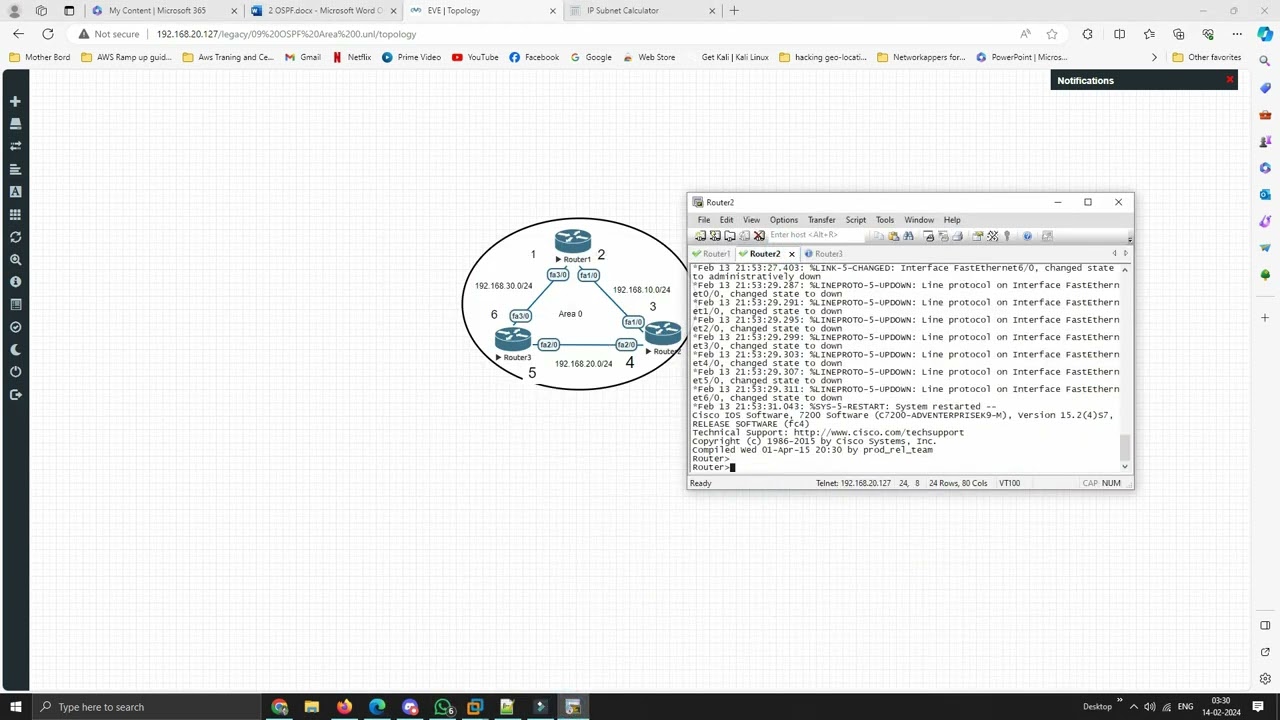 13 Eve NG Lab OSPF basic with single area 0