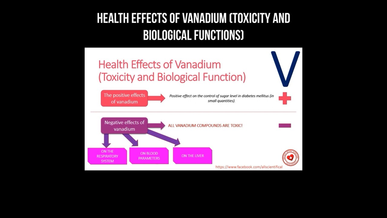 Health effects of vanadium (toxicity and biological functions) 