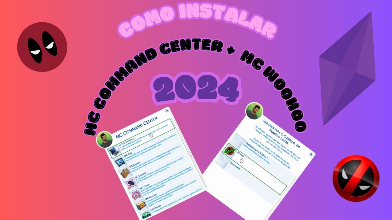 COMO BAIXAR E INSTALAR O MC COMMAND CENTER  2024 +  CONFIGURAÇÃO - THE SIMS 4