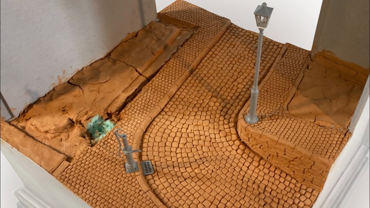 How to do old cobble stone pavement road - Tutorial diorama 1/35