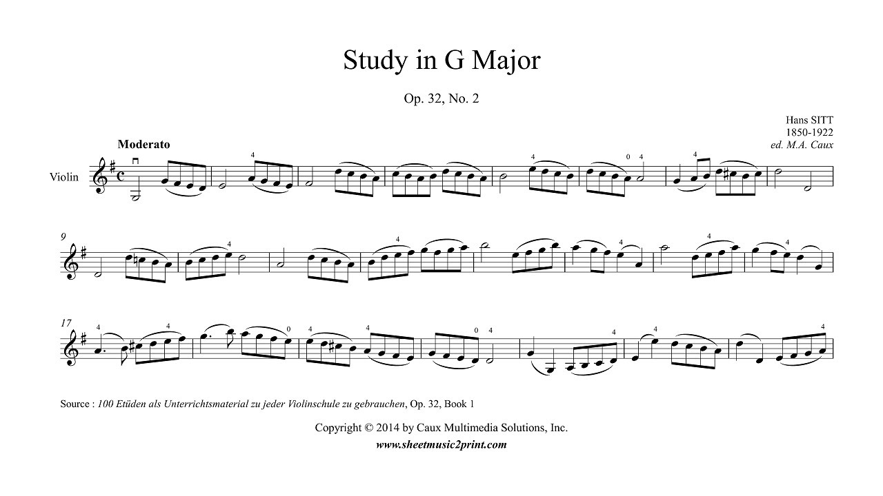 Sitt : Study Op. 32, No. 2 - Violin