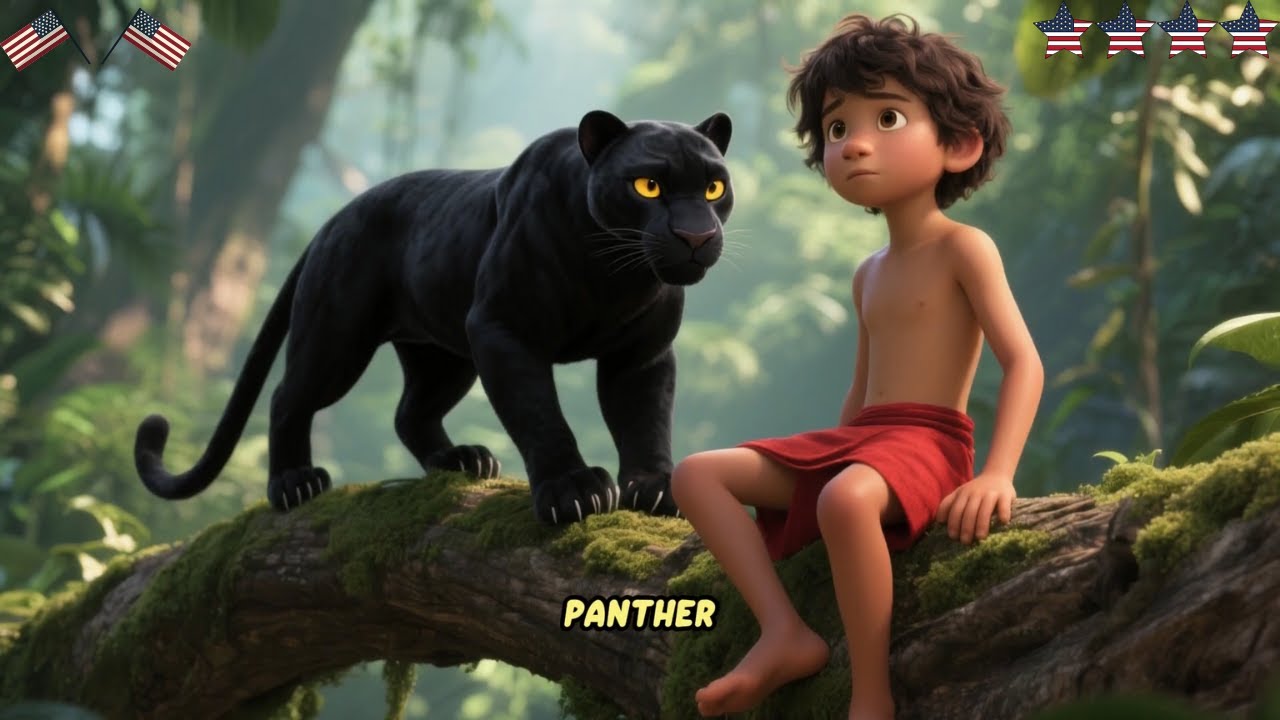 The Jungle Book Mowgli and The Black Panther🌴3D 4K Bedtime Stories for Kids in English #cartoon