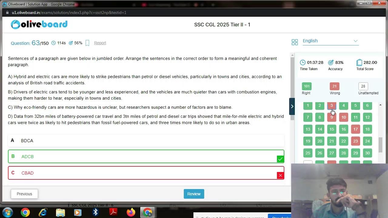 ssc cgl mains mock test oliveboard mock test-01 (new pattern)|| #ssccgl2025 #ssccgl #motivation