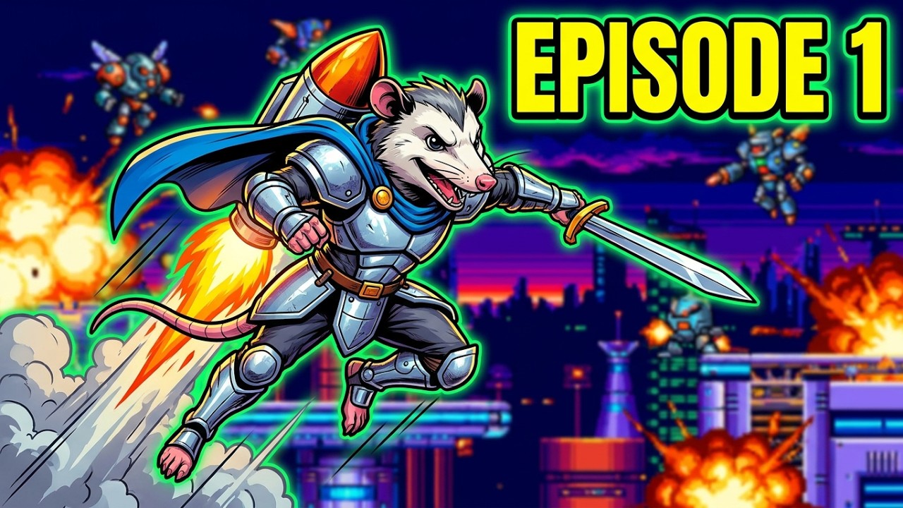 Sparkster snes تختيم لعبة صاروخ فارس