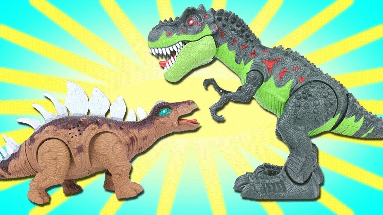 Dinosaur Tyrannosaurus Rex Stegosaurus Walking Light and Sound Toy - Dinosaurs Toys For Kids