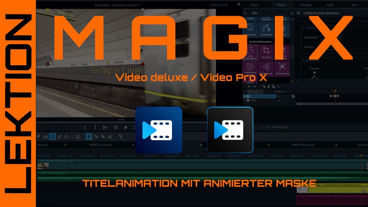 Eine U-Bahn als Titelblende mit Maske in MAGIX Video verwenden