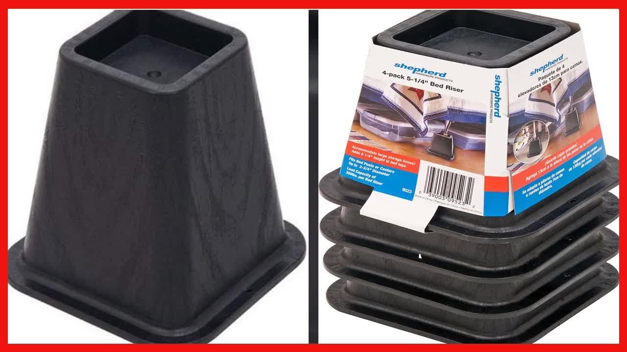 Great product -  Shepherd Hardware 9523 6-Inch Molded Bed Risers, Black Finish, 4-Count