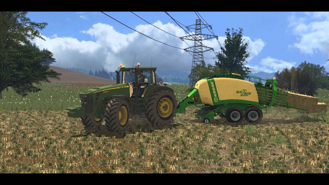 FS15 MOVIE | Baling straw | John Deere 8530 + Krone Big Pack 1290