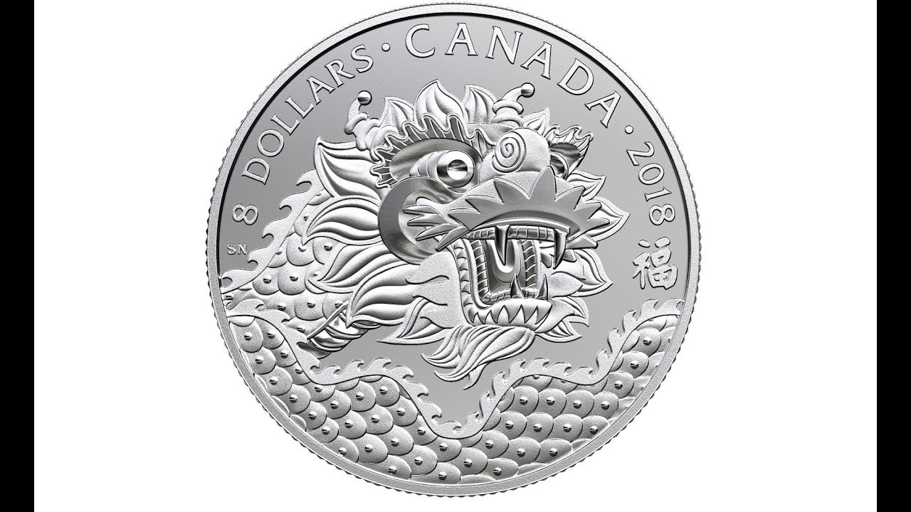 2018 $8 FINE SILVER COIN DRAGON LUCK
