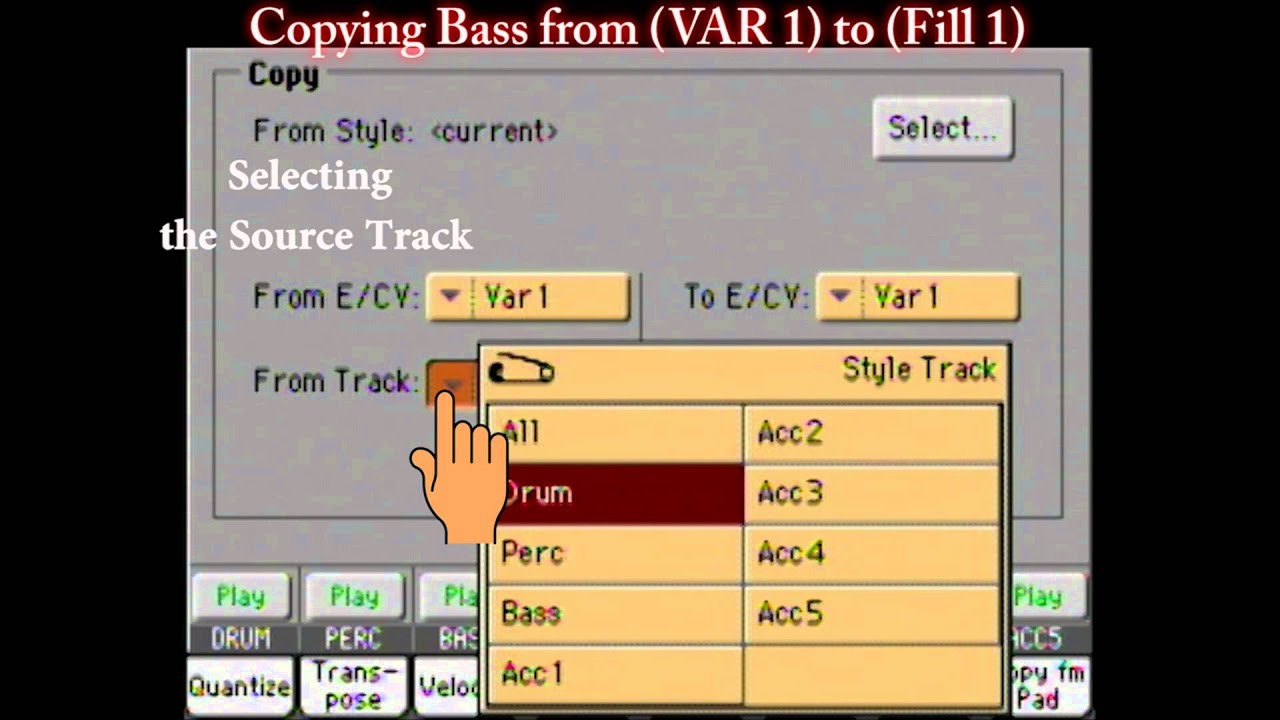 Korg PA3x-Copy from Style Feature-Style Record Mode