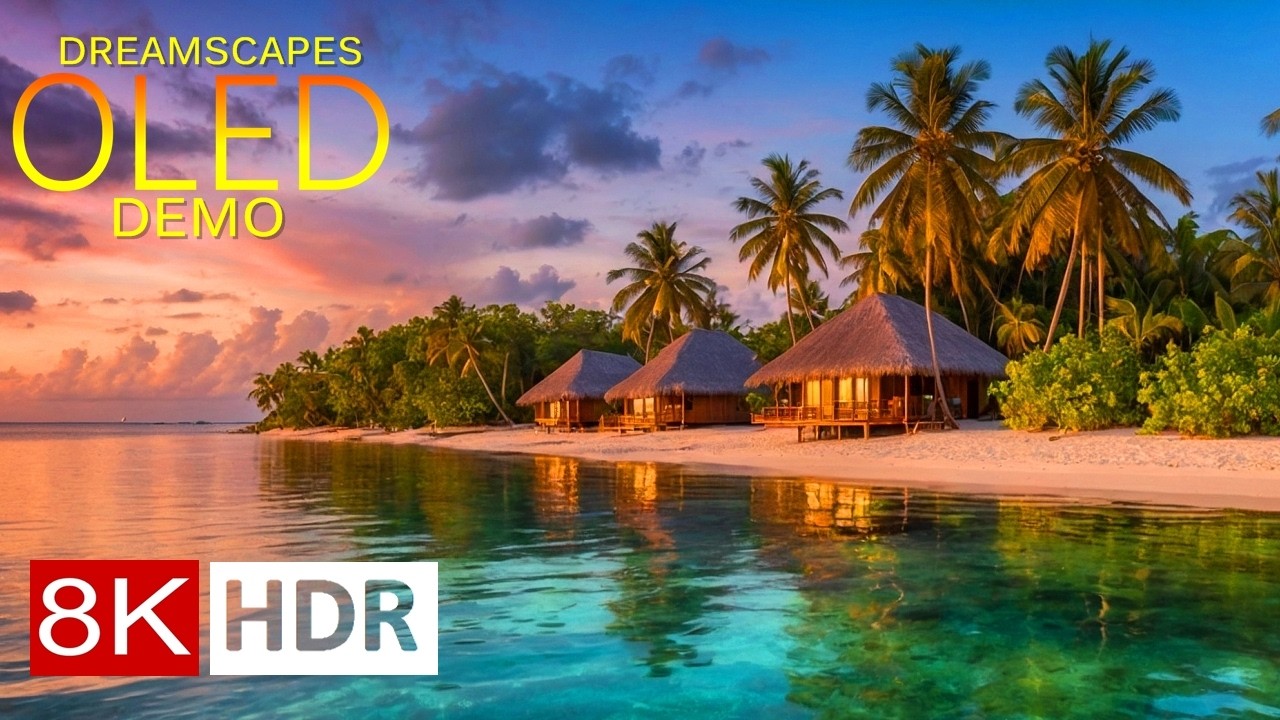 DREAM ISLANDS & BEACHES 8K HDR - Waves, Palms & Ocean Breeze