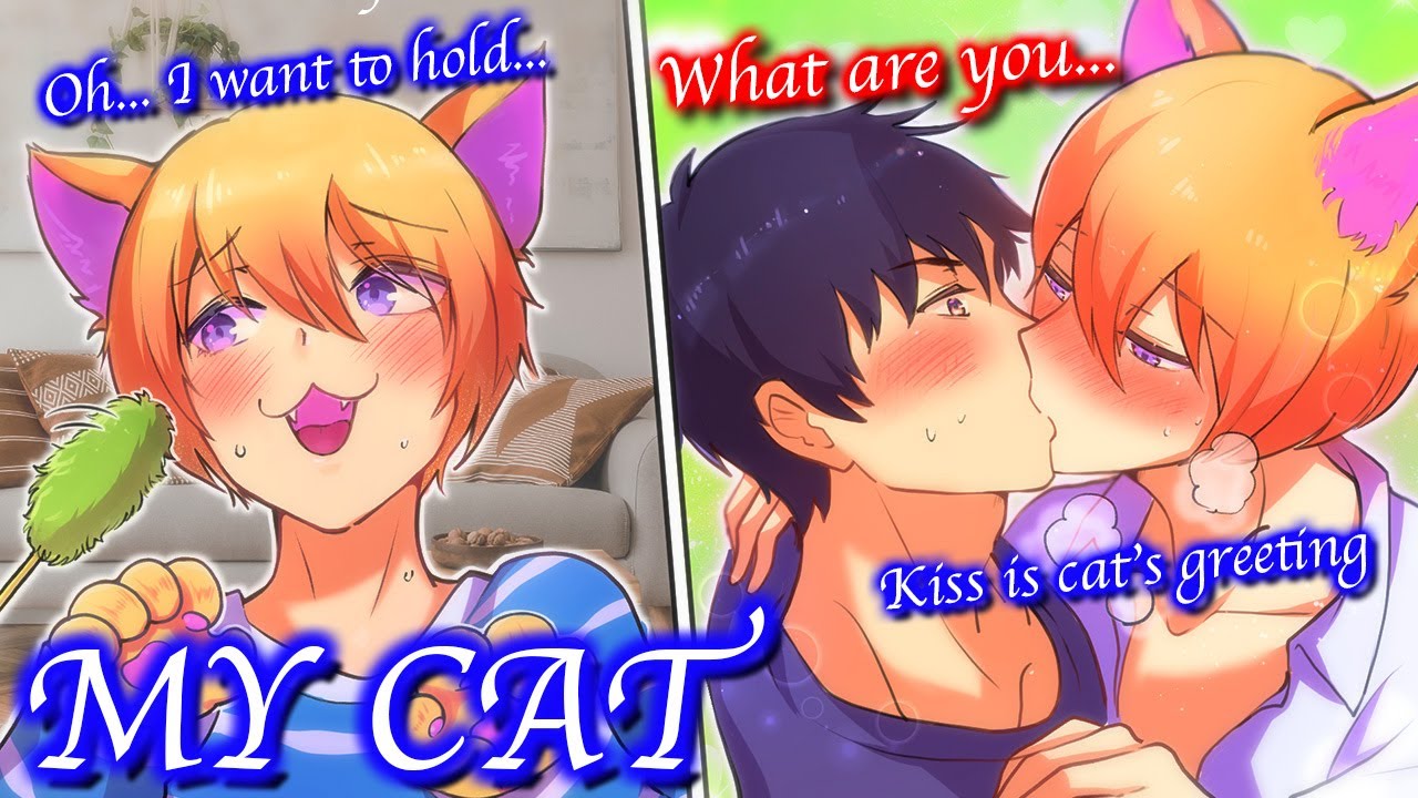 【BL Anime】My boyfriend suddenly turned into a cat and started licking me and rubbing his face on me