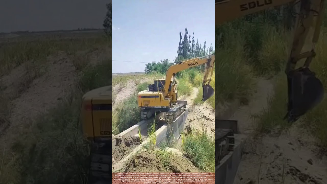 Straddle Operation : Clearing Sediment-Filled Irrigation Channel