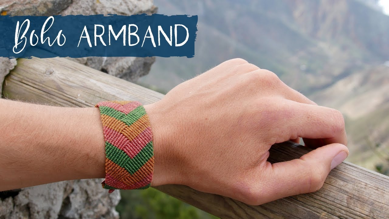 🌀 DIY Makramee ANLEITUNG 🌀  Breites Boho Armband