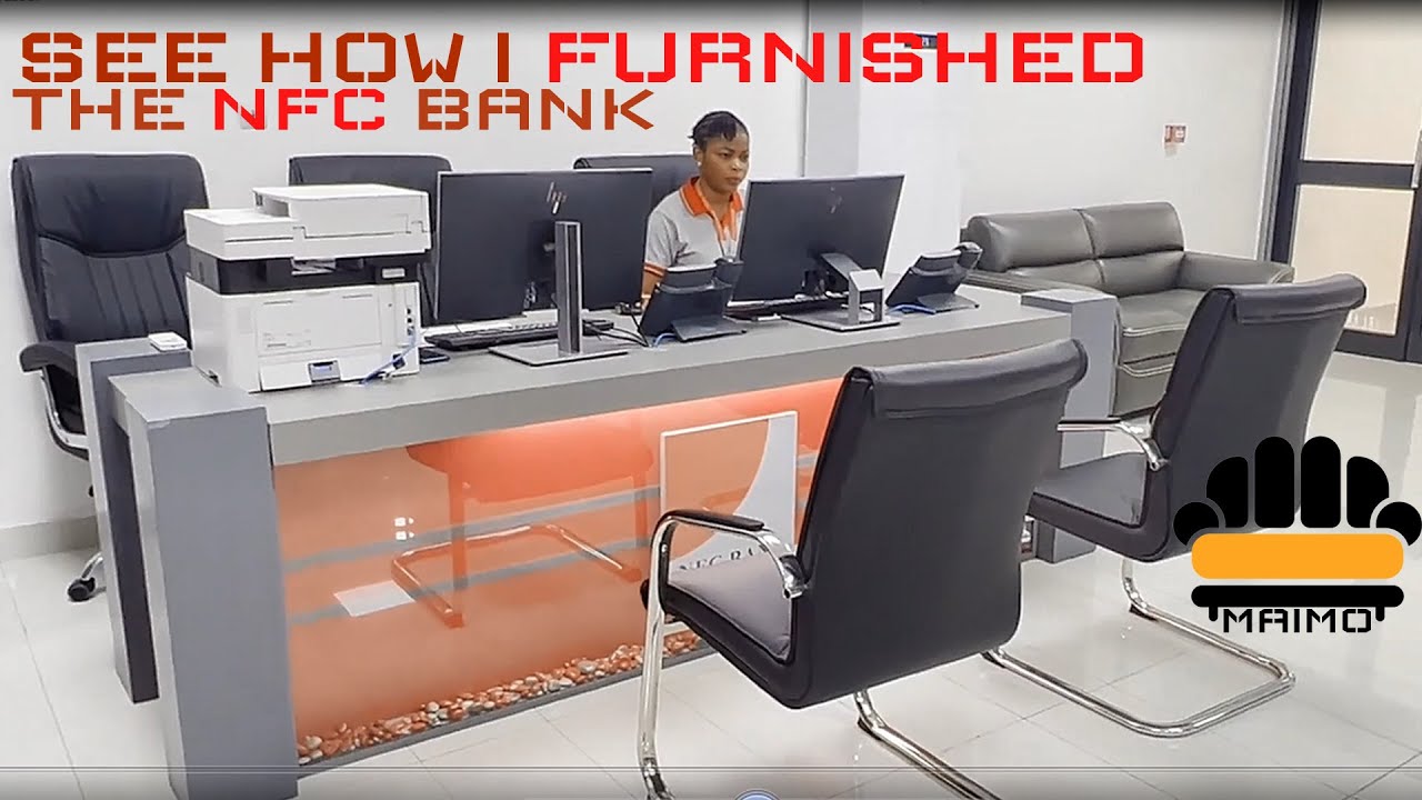 We Manufactured ALL The Furniture For the New NFC BANK Branch in Bonamoussadi Douala. Bank Furniture