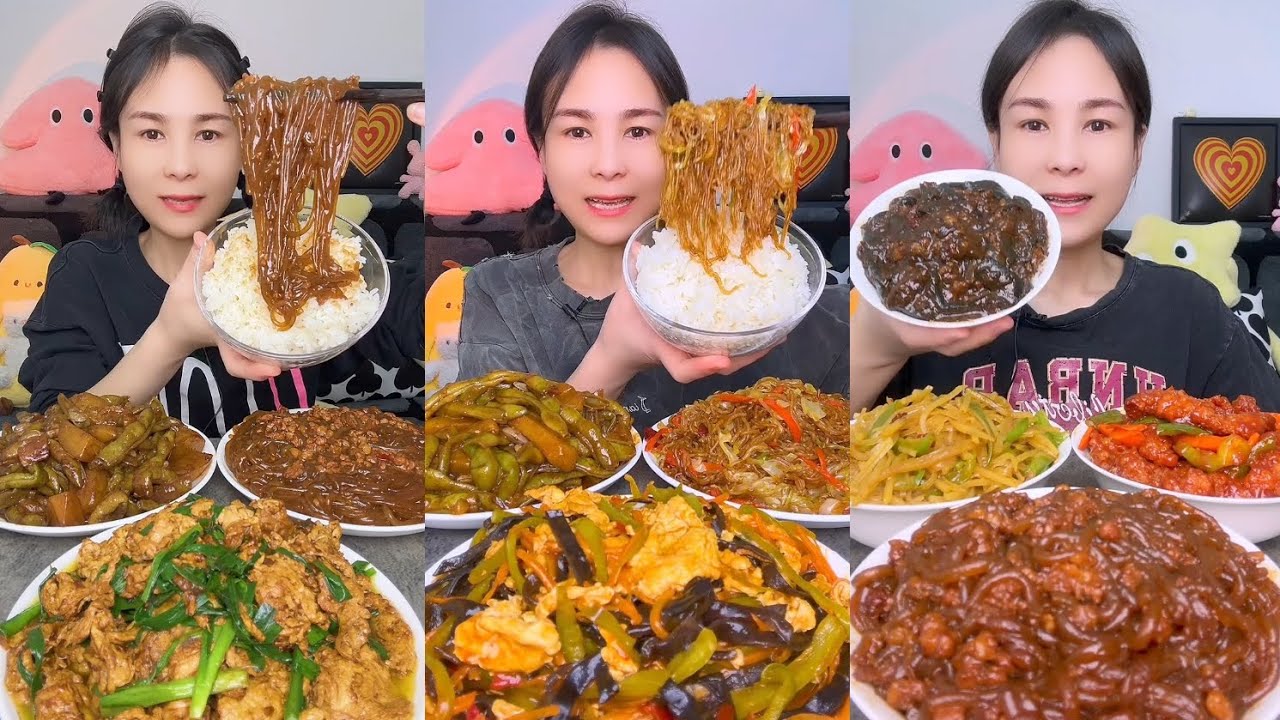 Mukbang Challenge : Eating Spicy 🔥🥵 noodles 🍜 fried tendon noodles rachang #food #mukbang #meat 