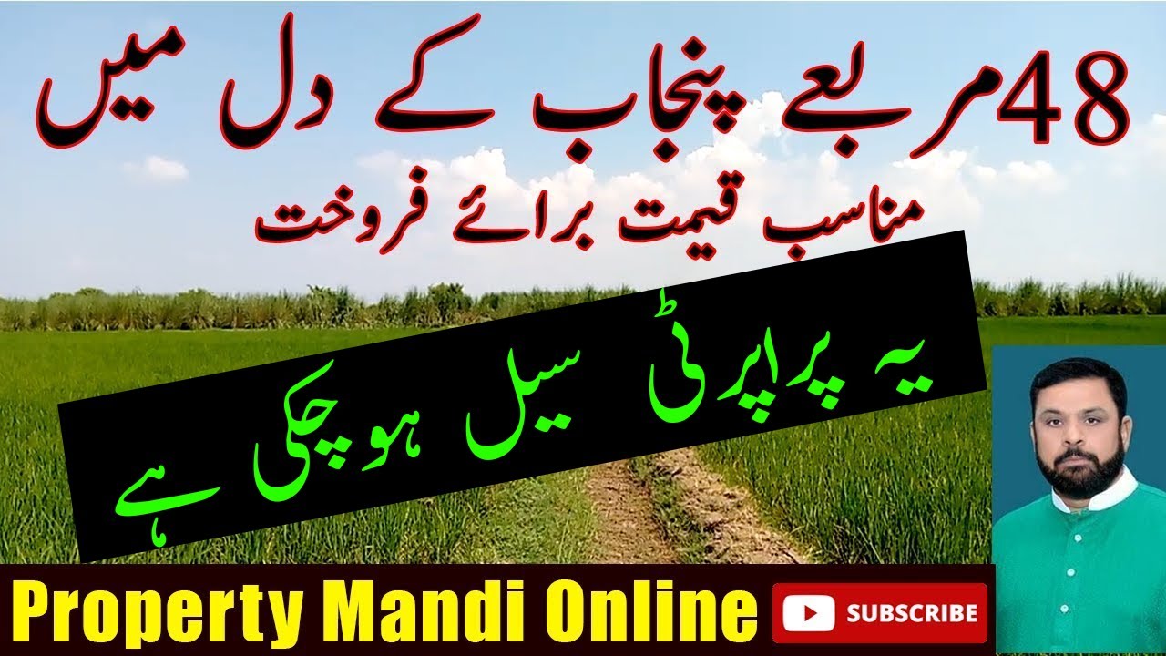 اڑتالیس مربعے پنجاب کے دل میں مناسب قیمت برائے فروخت | Pro No.244 | Property Mandi Online