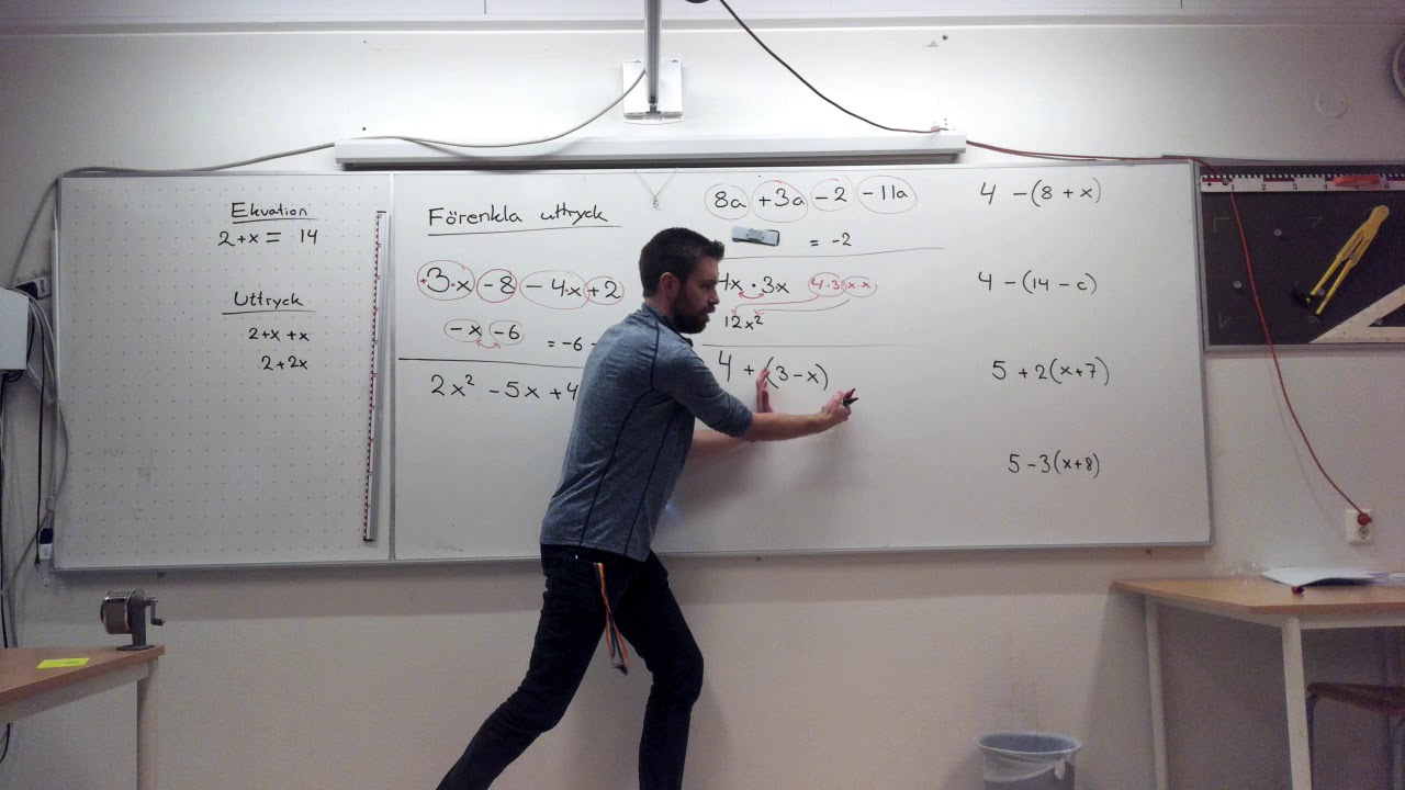 Matematik 1b, 3.1. Att förenkla uttryck, samt multiplicera in i parenteser