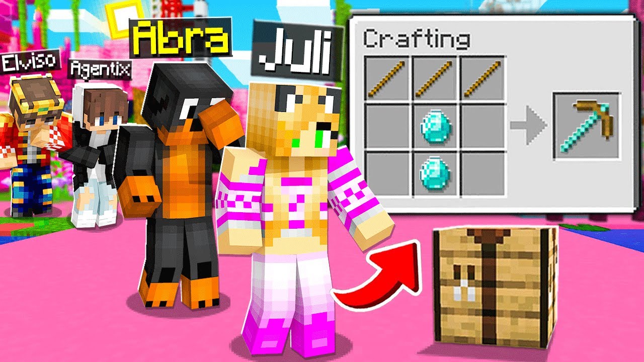 PIERWSZA LEKCJA JULI z CRAFTING&Oacute;W w Minecraft! 😂 (super śmieszne) / Agentix, Elviso