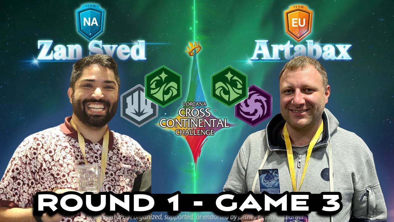 Zan Syed vs. Artabax - Round 1 Game 3 Lorcana Gameplay Cut Cross Continental Challenge NA vs EU LCCC